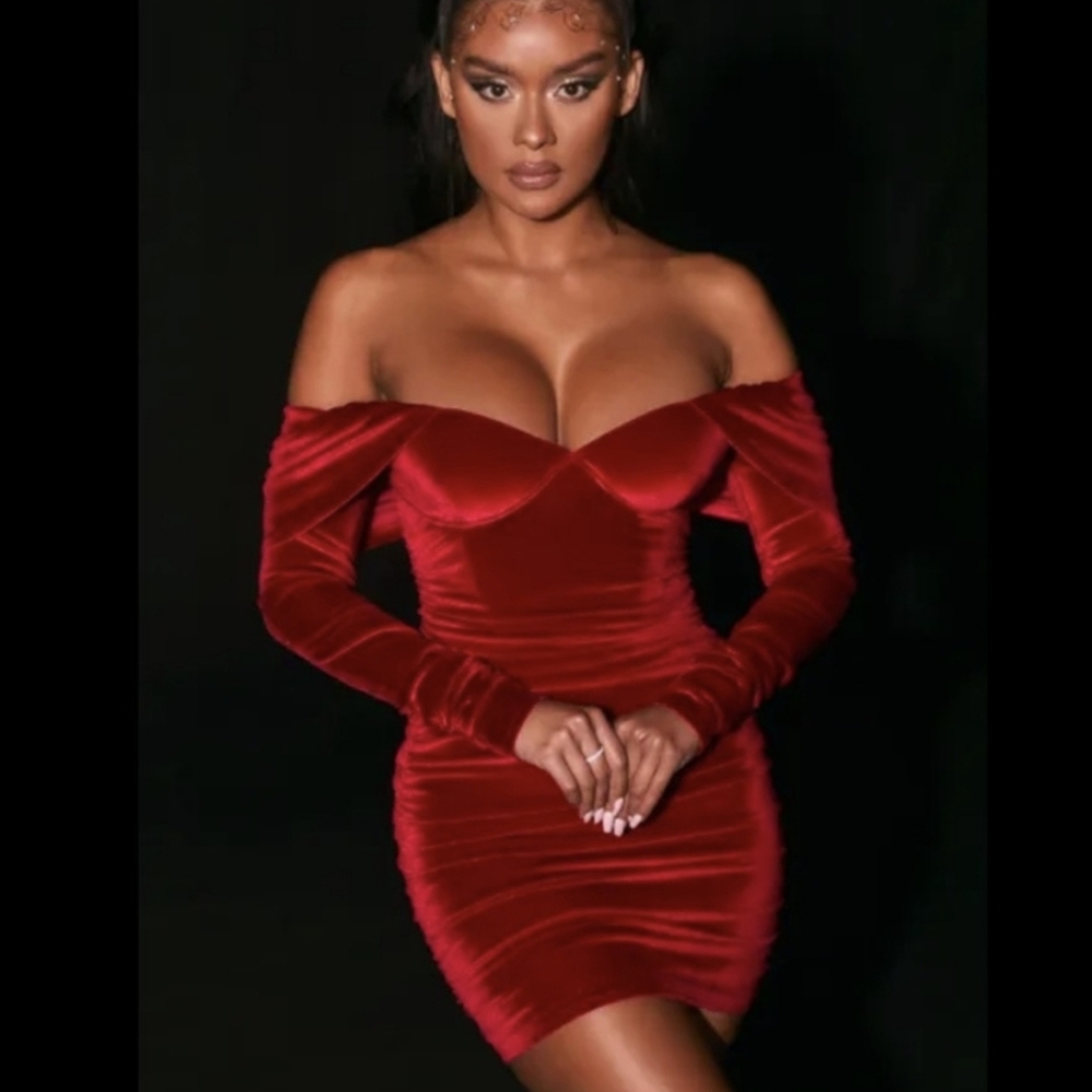 Oh Polly Red Long Sleeve Dress